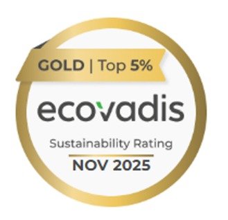 EcoVadis Gold medal — Top 5%, sustainability rating awarded November 2025