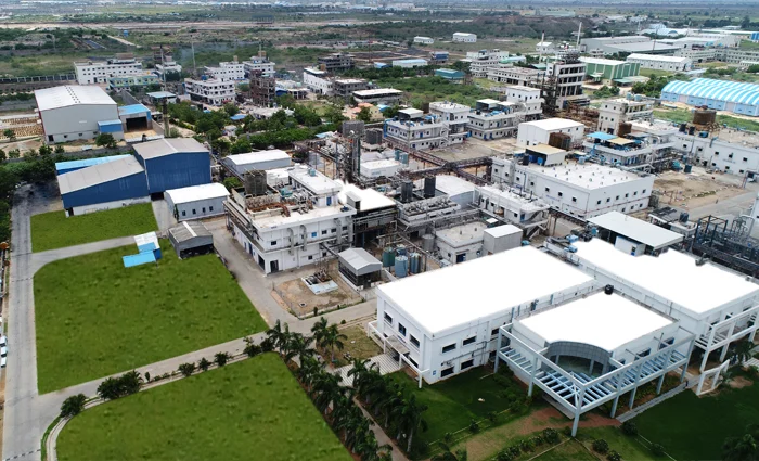 Aerial view of Shilpa Group Unit-II manufacturing site at Raichur, Karnataka